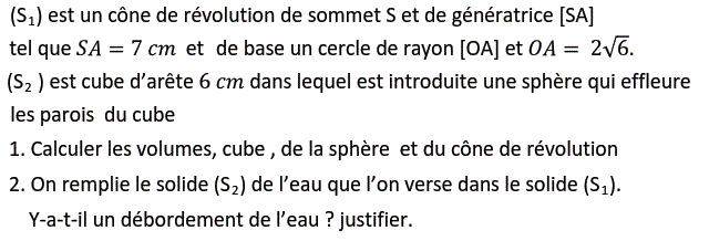 Sections planes solide: Exercice 7