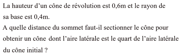 Sections planes solide: Exercice 5