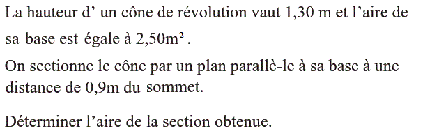 Sections planes solide: Exercice 5