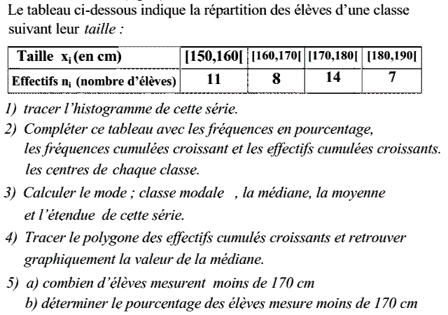 Statistiques: Exercice 20
