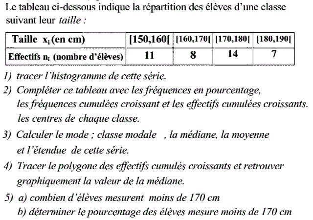 Statistiques: Exercice 19