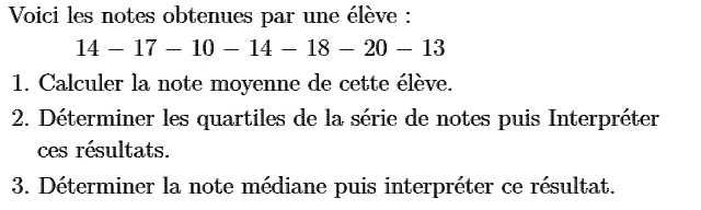 Statistiques: Exercice 25