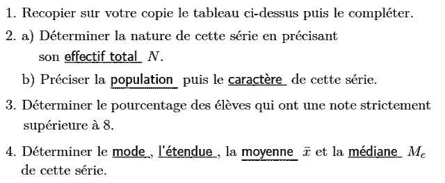 Statistiques: Exercice 36