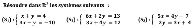 Système de deux équations: Exercice 1