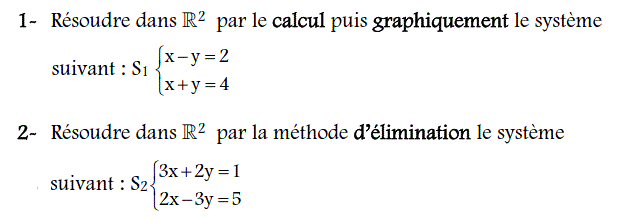 Système de deux équations: Exercice 3