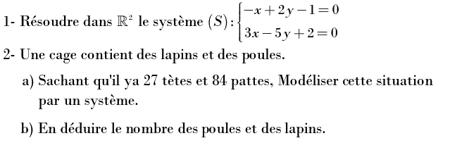 Système de deux équations: Exercice 15