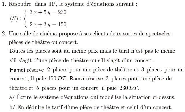Système de deux équations: Exercice 53