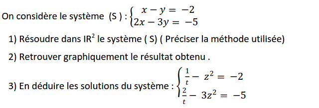 Système de deux équations: Exercice 6