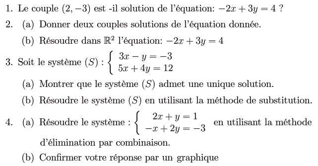 Système de deux équations: Exercice 15