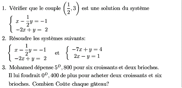 Système de deux équations: Exercice 45