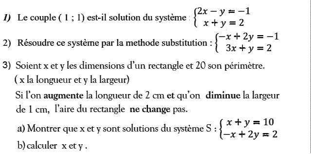 Système de deux équations: Exercice 25