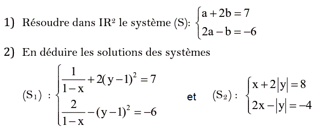 Système de deux équations: Exercice 30