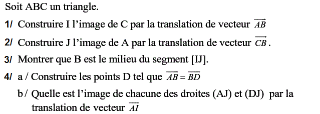 Vecteurs et translations: Exercice 54