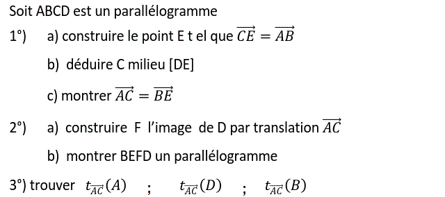 Vecteurs et translations: Exercice 35