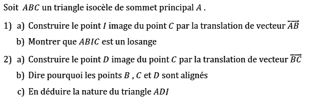 Vecteurs et translations: Exercice 28