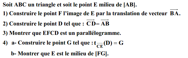 Vecteurs et translations: Exercice 29