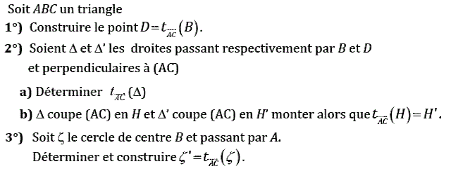 Vecteurs et translations: Exercice 36