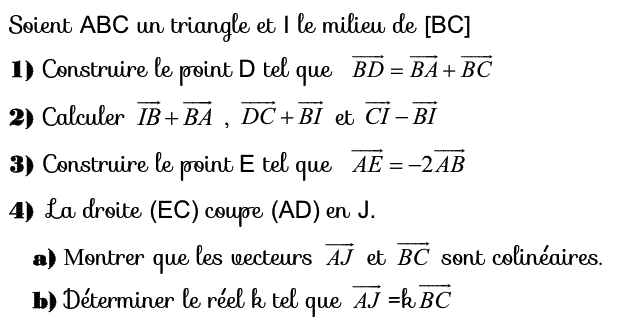 Vecteurs et translations: Exercice 4