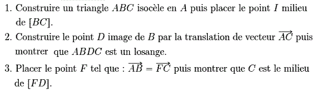 Vecteurs et translations: Exercice 31