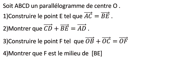 Vecteurs et translations: Exercice 1