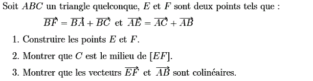 Vecteurs et translations: Exercice 15