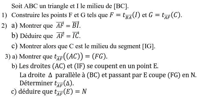 Vecteurs et translations: Exercice 66