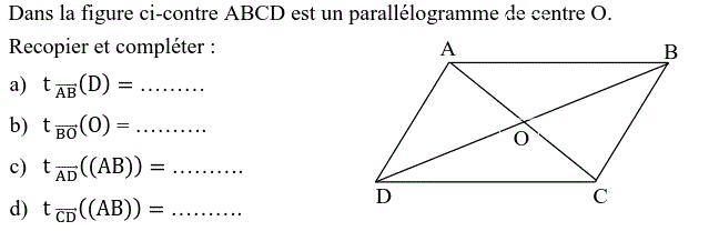 Vecteurs et translations: Exercice 18