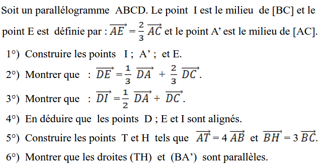 Vecteurs et translations: Exercice 37