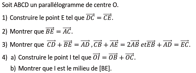 Vecteurs et translations: Exercice 14