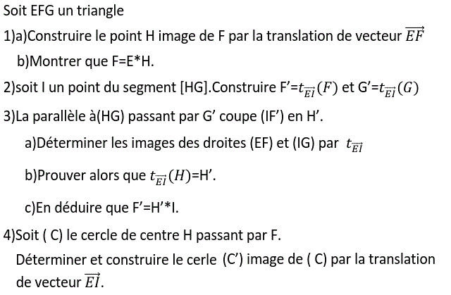 Vecteurs et translations: Exercice 79