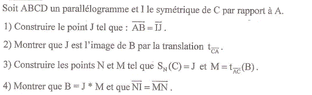 Vecteurs et translations: Exercice 23