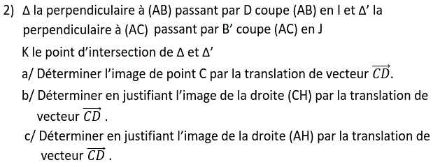 Vecteurs et translations: Exercice 84