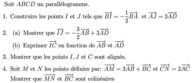 Vecteurs et translations: Exercice 2
