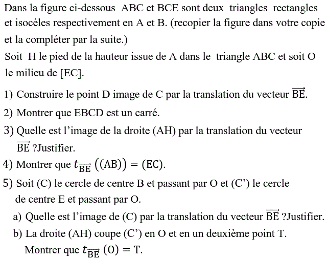 Vecteurs et translations: Exercice 86