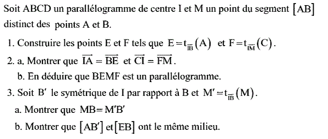 Vecteurs et translations: Exercice 37