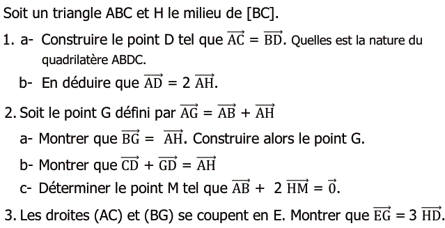 Vecteurs et translations: Exercice 42