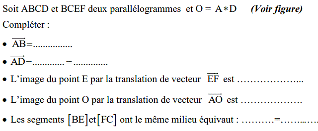 Vecteurs et translations: Exercice 22