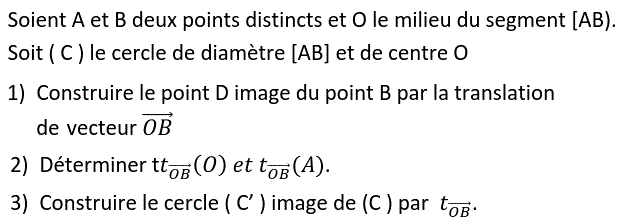 Vecteurs et translations: Exercice 88