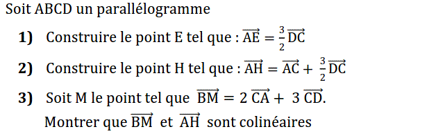Vecteurs et translations: Exercice 13
