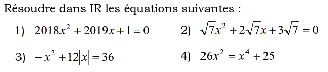 Problèmes du 1er et du second degré: Exercice 12