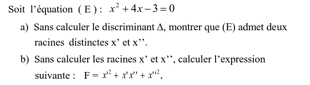 Problèmes du 1er et du second degré: Exercice 14