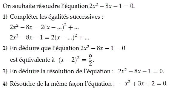 Problèmes du 1er et du second degré: Exercice 20