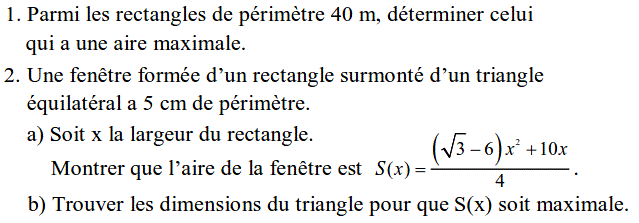 Problèmes du 1er et du second degré: Exercice 79