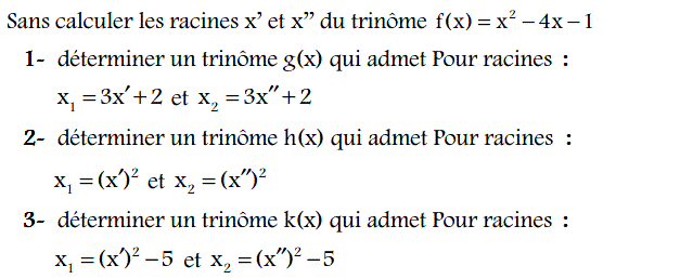 Problèmes du 1er et du second degré: Exercice 92