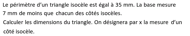 Problèmes du 1er et du second degré: Exercice 85