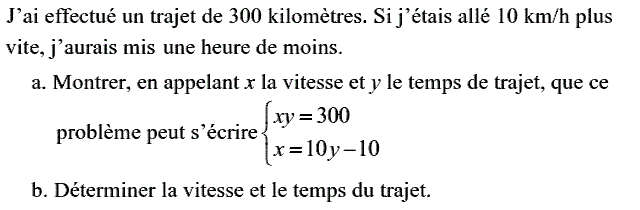 Problèmes du 1er et du second degré: Exercice 66