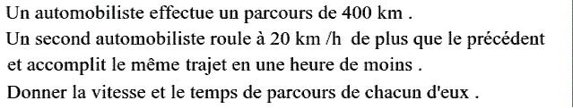 Problèmes du 1er et du second degré: Exercice 83
