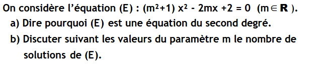 Problèmes du 1er et du second degré: Exercice 13