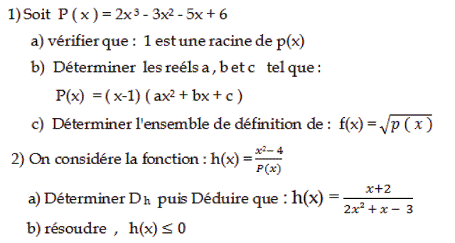 Problèmes du 1er et du second degré: Exercice 59