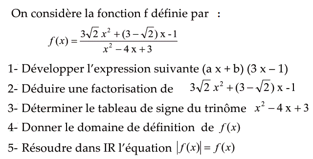 Problèmes du 1er et du second degré: Exercice 55